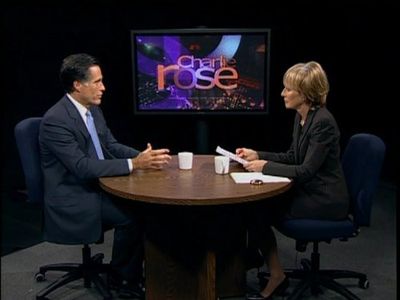Judy Woodruff and Mitt Romney in Charlie Rose (1991)