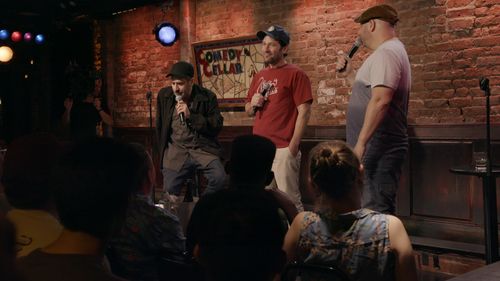 Dave Attell, Jeffrey Ross, and Paul Rudd in Bumping Mics with Jeff Ross & Dave Attell (2018)