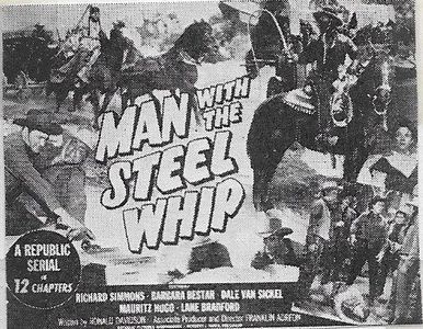 Barbara Bestar, Dick Simmons, and Dale Van Sickel in Man with the Steel Whip (1954)