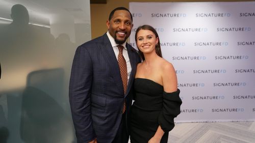 Ray Lewis and Courtney Baxter