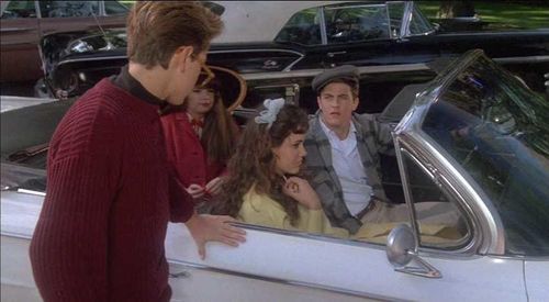 River Phoenix, Matthew Perry, Ione Skye, and Louanne in A Night in the Life of Jimmy Reardon (1988)