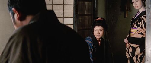 Yûko Hama, Shintarô Katsu, and Michie Terada in Zatoichi and the One-Armed Swordsman (1971)
