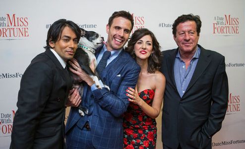 Vik Sahay, Joaquim de Almeida, Ryan Scott, and Jeannette Sousa at an event for A Date with Miss Fortune (2015)