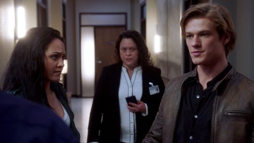 Still of Tristin Mays, CC Castillo, and Lucas Till in MacGyver, Mason + Cable + Choices.