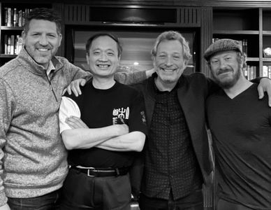 David Fischer, Dr Ming Wang, Michael Balfry, Andrew Hyatt on the set of 'Sight'