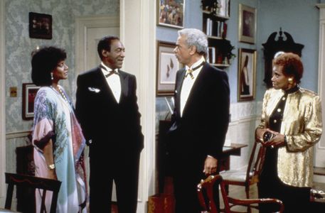 Bill Cosby, Earle Hyman, Phylicia Rashad, and Clarice Taylor in The Cosby Show (1984)