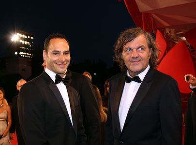 Emir Kusturica and Lucas Akoskin at the Venice film Festival, for the premier of On the Milky Road