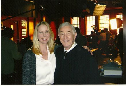 Rebecca Avery and Shelley Berman on the set of Boston Legal