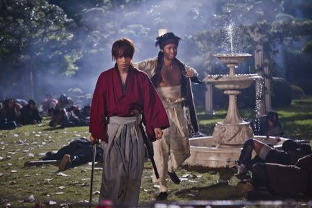 Munetaka Aoki and Takeru Satoh in Rurouni Kenshin Part I: Origins (2012)