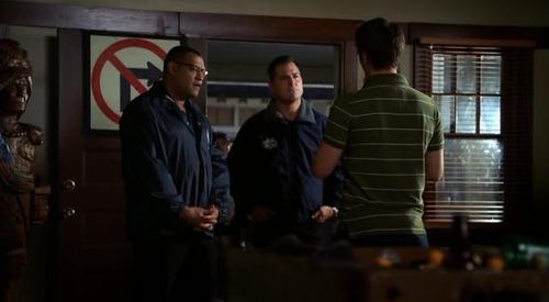 Laurence Fishburne, George Eads, and Drew Tyler Bell in CSI: Crime Scene Investigation (2000)
