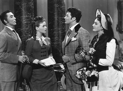 Linda Darnell, Jeanne Crain, William Eythe, and Cornel Wilde in Centennial Summer (1946)