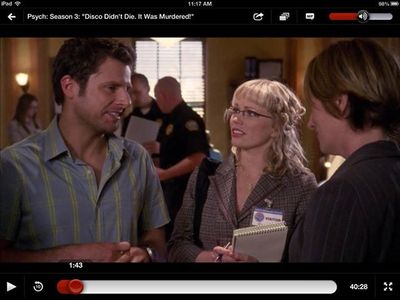 Kirsten Nelson, James Roday Rodriguez, and Joey Bothwell in Psych (2006)