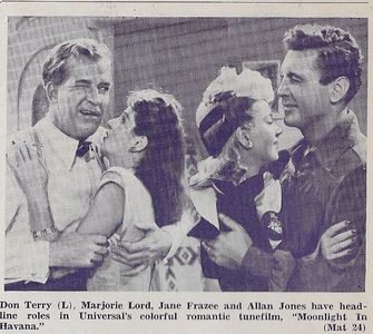 Jane Frazee, Allan Jones, Marjorie Lord, and Don Terry in Moonlight in Havana (1942)