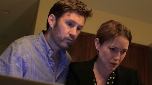 Rebecca Spence and Randy Ryan in Not Welcome.