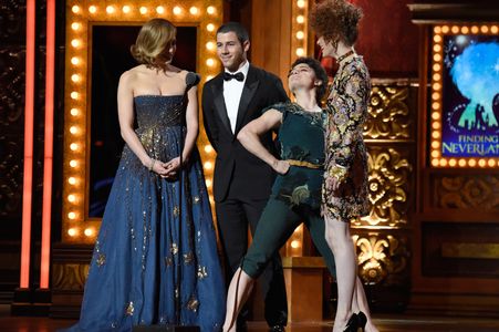 Jennifer Lopez, Nick Jonas, and Kiesza at an event for The 69th Annual Tony Awards (2015)