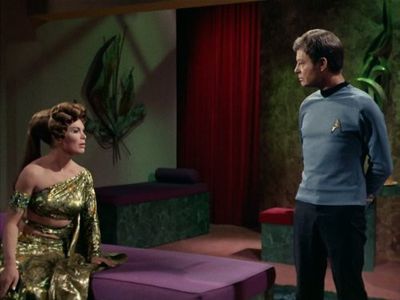 DeForest Kelley and Katherine Woodville in Star Trek (1966)