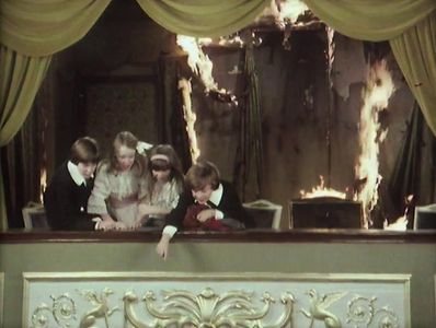 Jane Forster, Max Harris, Tamzin Neville, and Gary Russell in The Phoenix and the Carpet (1976)