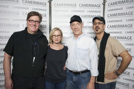 Tony Cummings, Michelle Schumacher, J.K. Simmons and Pete Villani at Camerimage 2017 for I'M NOT HERE, Best Directorial 