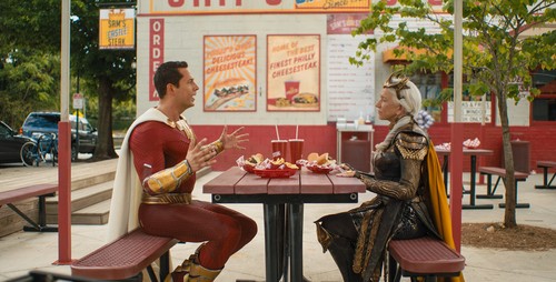 Helen Mirren and Zachary Levi in Shazam! Fury of the Gods (2023)