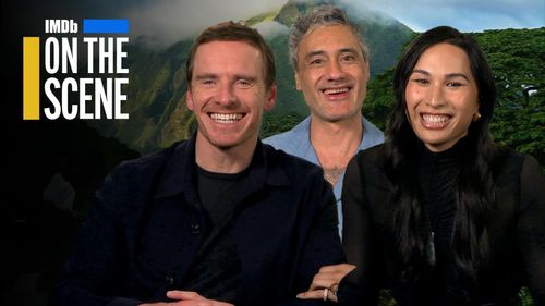 Taika Waititi, Michael Fassbender, and Kaimana in IMDb on the Scene - Interviews: Next Goal Wins (2023)