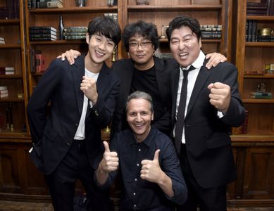 Bong Joon Ho, Song Kang-ho, and Choi Woo-sik at an event for Parasite (2019)
