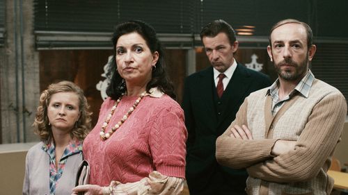 Csongor Kassai, Ela Lehotská, Ladislav Hrusovský, and Judita Hansman in The Teacher (2016)