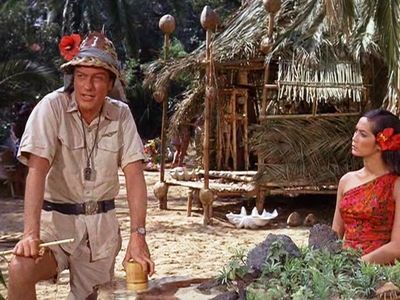 Dick Van Dyke and Nancy Kwan in Lt. Robin Crusoe, U.S.N. (1966)