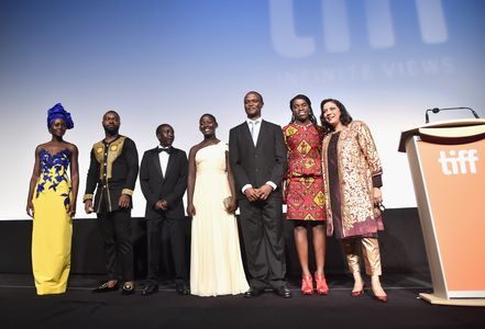 Mira Nair, David Oyelowo, Lupita Nyong'o, Robert Katende, Madina Nalwanga, Phiona Mutesi, and Martin Kabanza at an event
