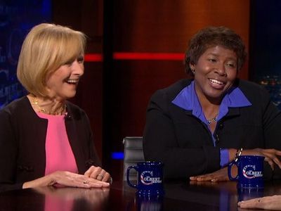 Gwen Ifill and Judy Woodruff in The Colbert Report (2005)