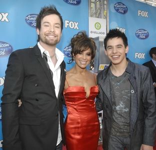 Paula Abdul, David Cook, and David Archuleta in American Idol (2002)