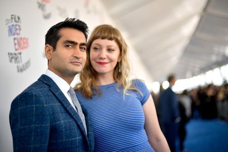 Kumail Nanjiani and Emily V. Gordon at an event for 33rd Film Independent Spirit Awards (2018)