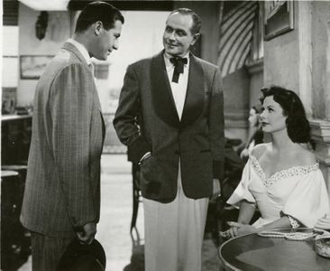 Hedy Lamarr, John Hodiak, and George Macready in A Lady Without Passport (1950)