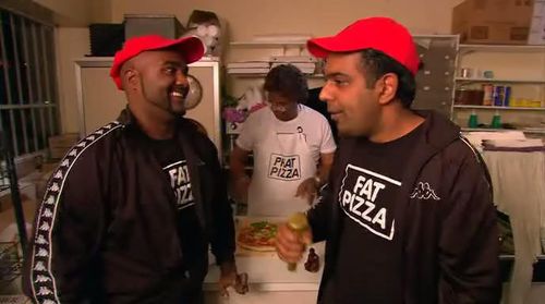 Kamahl, Desan Padaychee, and Waseem Khan in Fat Pizza (2003)