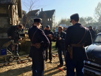 Lining up a shot on the back lot for MAIGRET