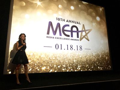 Marissa Morgan co-hosting the 10th Annual Media Excellence Awards, January '18