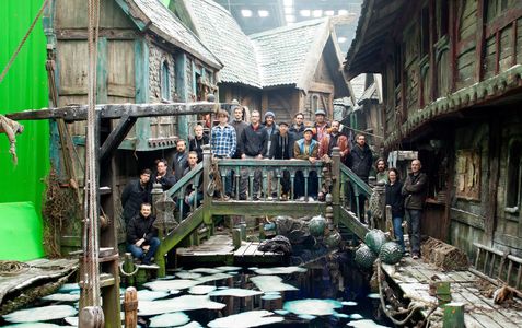 Hobbit Previs Crew on Laketown set