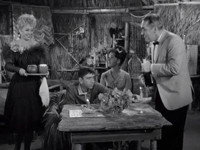 Jim Backus, Bob Denver, Natalie Schafer, and Dawn Wells in Gilligan's Island (1964)