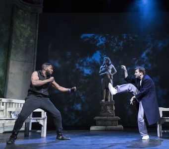 Mark Ebulué (Aloysius) Oppisite David Tennant (Don Juan) in the Westend Production Don Juan In Soho in 2017