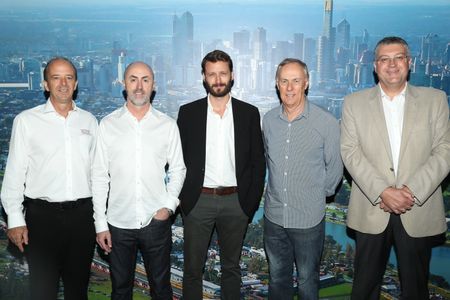 2018 F1 Australian Grand Prix (L-R: Andrew Westacott, David Brabham, Akos Armont, Geoff Brabham, John Harden AM)