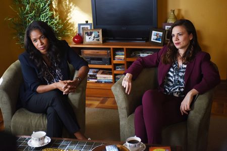 Merrin Dungey and Hayley Atwell in Conviction (2016)