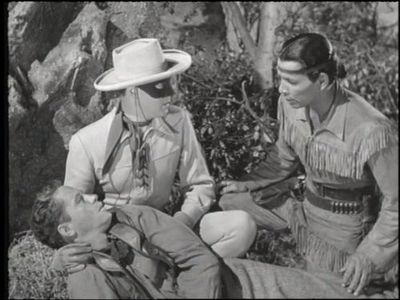 Clayton Moore, Fred Libby, and Jay Silverheels in The Lone Ranger (1949)