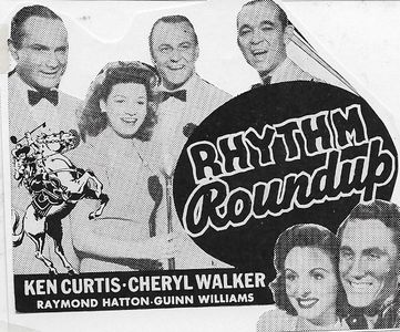 Ken Curtis, Hal Hopper, Jo Stafford, Cheryl Walker, Clark Yocum, The Pied Pipers, and Alan Storr in Rhythm Round-Up (194