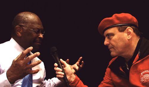 Curtis Sliwa and Herman Cain in Évocateur: The Morton Downey Jr. Movie (2012)