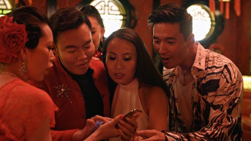 Jamie Xie, Christine Chiu, Kane Lim, Kevin Kreider, and Kelly Mi Li in Bling Empire (2021)