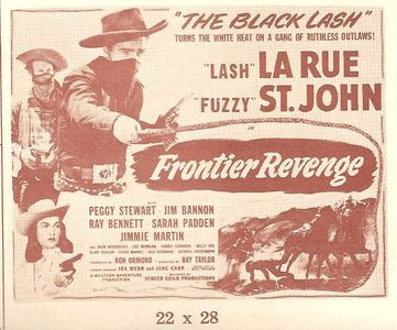 Lash La Rue, Al St. John, and Peggy Stewart in Frontier Revenge (1948)