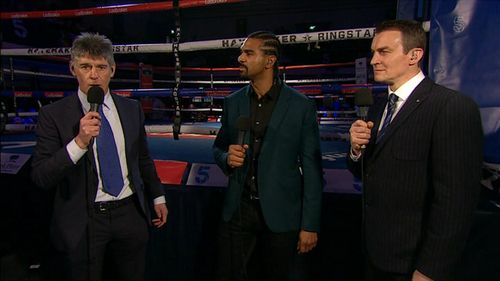 David Haye, Richie Woodhall, and Paul Dempsey in Boxing on 5 (2011)