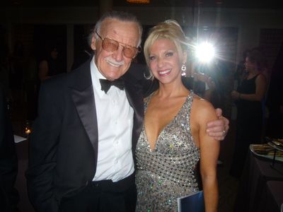 Comic book genius Stan Lee and producer Rachel Klein at 2014 Producers Guild Awards after party.