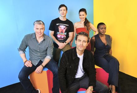 Anson Mount, Ethan Peck, Paul Wesley, Celia Rose Gooding, and Christina Chong at an event for Star Trek: Strange New Wor