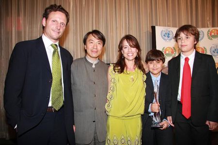 Tony Goldwyn, Nicole Hansen, Nikos Spiridakis, and Dimitri Spiridakis at an event for Save It (2008)