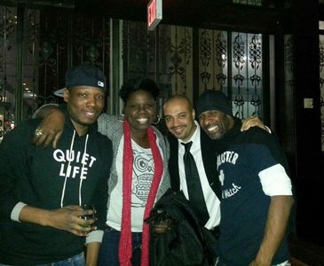 Michael Che, Leslie Jones, Perry Strong, and Greer Barnes at a SNL After Party.